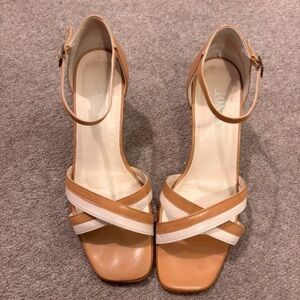 Stylish Tan and Cream Heels